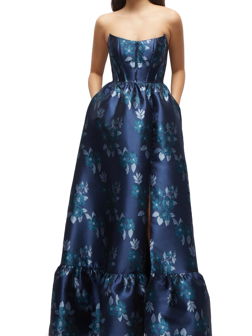 Damask Strapless Gown